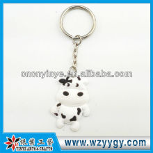 OEM animal vaca forma llavero con goma suave del pvc